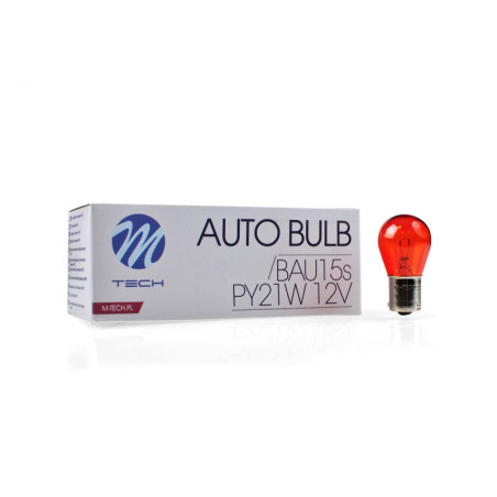 MTECH HALOGEN BULBS ORANGE 12V BAU15S 21W BLISTER 10 UNITS