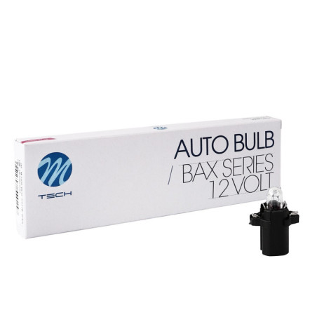 MTECH HALOGEN BULBS 12V B8.3/BAX BLISTER 10 UNITS