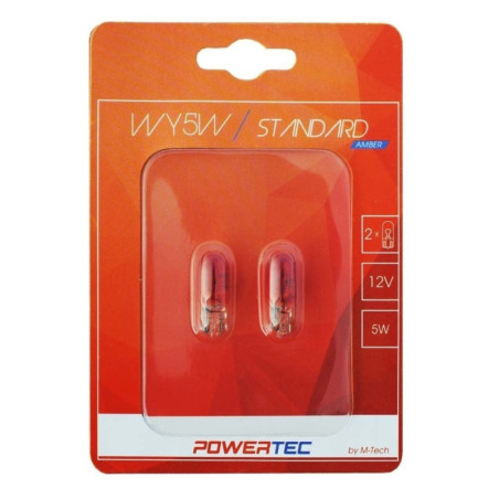 POWERTEC STANDARD W5W T10 5W WEDGE 12V AMBER BLISTER