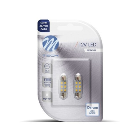 WHITE SMD LED BULBS CEILING 36MM 12V C5W