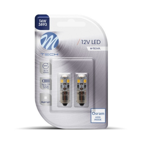 BOMBILLAS LED BLANCO 12V T4W/BA9S