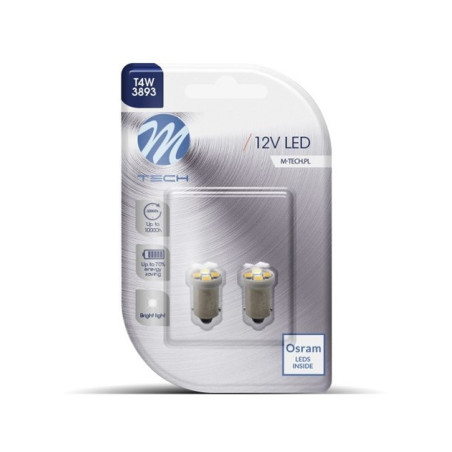 BLISTER 2X LED L009W - BA9S 12V 4XSMD3528 BLANCO