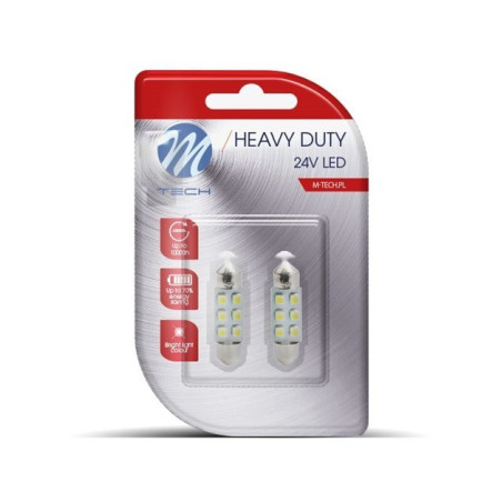 BLISTER 2X LED L928B - C5W 36MM 6XSMD3528 24V AZUL