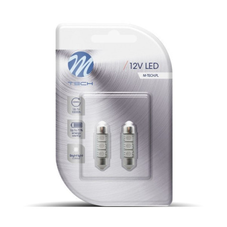 WHITE SMD LED BULBS CANBUS CEILING 36MM 12V C5W