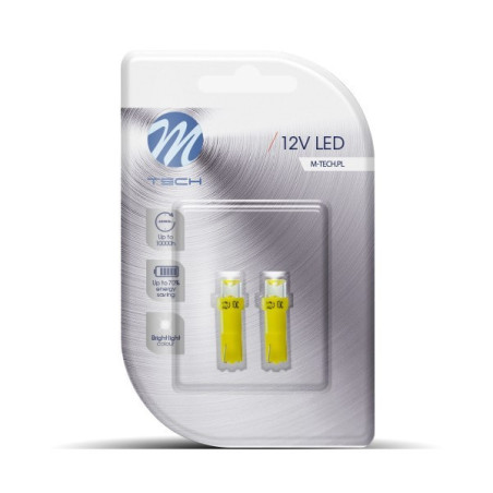 YELLOW LED BULBS 12V T5/R5/W1/2W/W2W