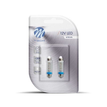 BOMBILLAS LED SMD AZUL PLAFON 41MM 12V C5W