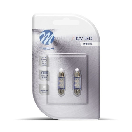 BOMBILLAS LED SMD AZUL PLAFON 36MM 12V C5W