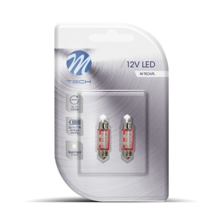 36MM 12V C5W RED SMD LED BULBS