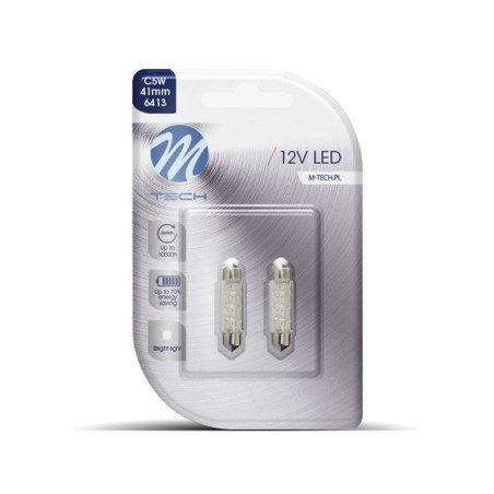 WHITE SMD LED BULBS CEILING 41MM 12V C5W