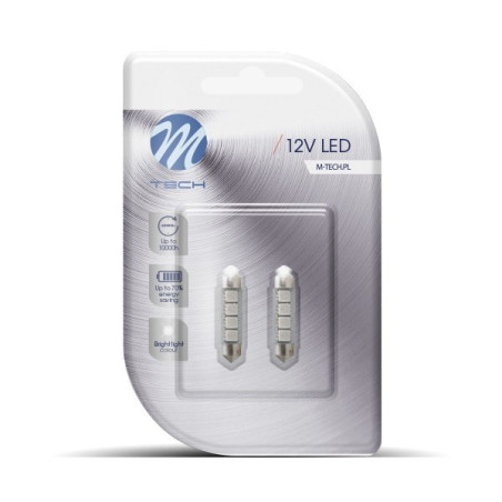 BOMBILLAS LED SMD AZUL CANBUS PLAFON 41MM 12V C5W