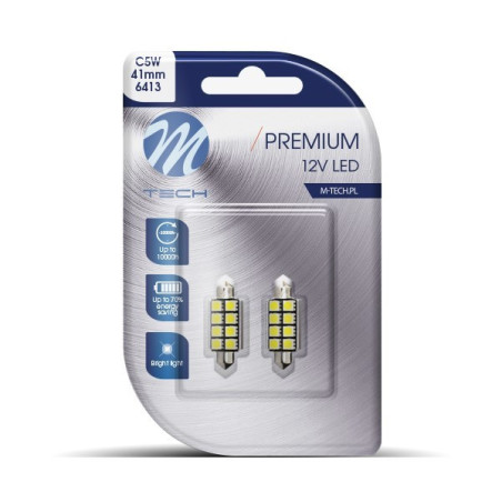 WHITE SMD LED BULBS CANBUS PLAFON 41MM 12V C5W