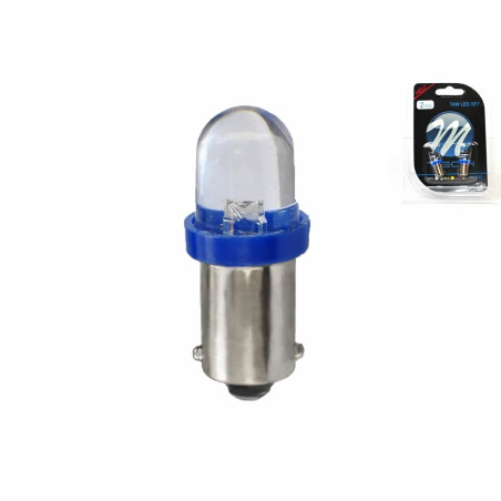 BLUE LED BULBS 12V T4W/BA9S