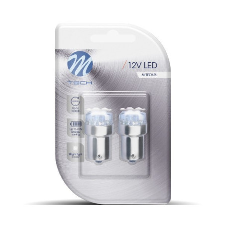BLISTER 2X LED L033W - BA15S 9LED 5MM BLANCO