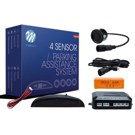 SENSORES DE APARCAMIENTO CP5 PANTALLA LED + CONECTORES - NEGRO