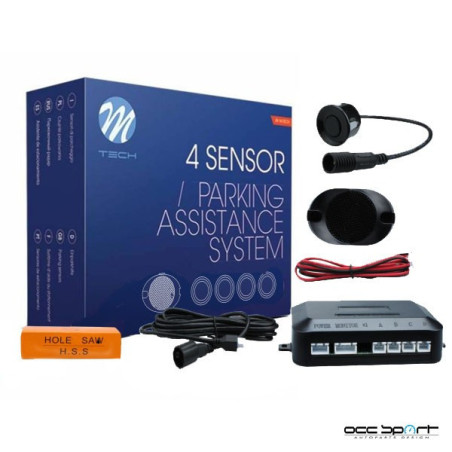 SENSORES DE APARCAMIENTO CP6 ZUMBADOR + CONECTORES - NEGRO