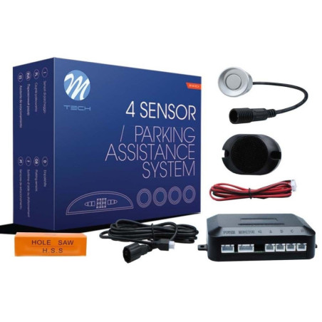 SENSORES DE APARCAMIENTO CP6 ZUMBADOR + CONECTORES - PLATEADO