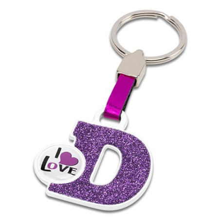 LLAVERO LETRA "D" ROSA