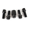 OMP SPEED JUEGO DE 4 TORNILLOS ANTIRROBO LLANTAS M12X1.5 CONICO LARGO 28/55MM LLAVE 17/19 COLOR NEGRO DIN 10.9
