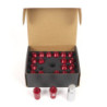 OMP Speed set 20 red wheel nuts of alu.7075 M12x1.5 H:19 L: 40mm