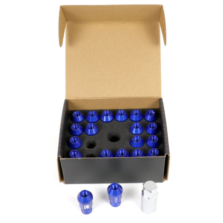 OMP Speed set 20 blue wheel nuts of alu.7075 M14x1.5 H:19 L: 40mm