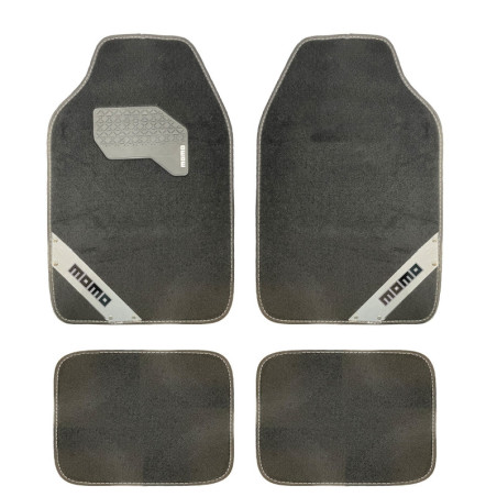 SET COMPLETO DE 4 PIEZAS ALFOMBRAS MOMO 012 UNIVERSALES NEGRO/BLANCO