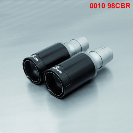 SET DE 2 COLAS REMUS DE 98MM CROMO NEGRO CON INSERCION DE CARBONO