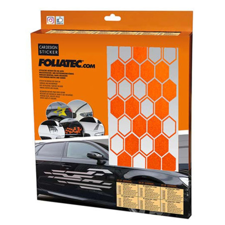 PEGATINA PARA EL COCHE DISEÑO HEXAGON NARANJA