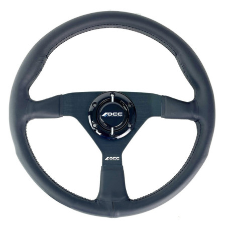 Flat steering wheel nappa leather black arms | OCC Sport