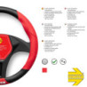 FUNDA VOLANTE MOMO TUNING UNIVERSAL NEGRO Y ROJO 38-39CM