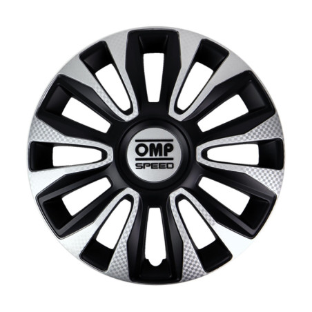 OMP SPEED JUEGO DE 4 TAPACUBOS MAGNUM COLOR NEGRO/PLATA/CARBONO 13 PULGADAS