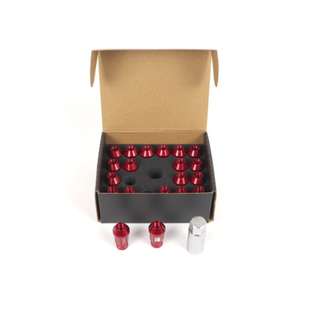 OMP Speed set 20 red wheel nuts of alu.7075 M14x1.25 H:19 L: 40mm