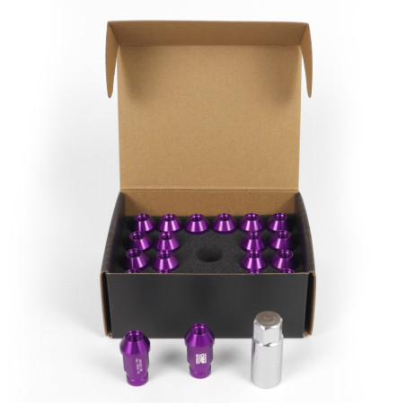 OMP Speed set 20 purple wheel nuts of alu.7075 M14x1.25 H:19 L: 40mm