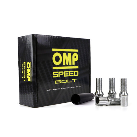 OMP SPEED JUEGO DE 20 TORNILLOS ACERO DE COLORES M14X1.25 LLAVE DE 17/19 LARGO 27MM COLOR PLATA Y MATERIAL DIN 10.9