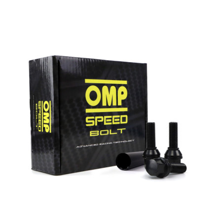 OMP SPEED JUEGO DE 20 TORNILLOS ACERO DE COLORES M14X1.5 LLAVE DE 17/19 LARGO 27MM COLOR NEGRO Y MATERIAL DIN 10.9