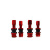 OMP SPEED JUEGO DE 4 VALVULAS DE ALUMINIO PARA LLANTAS, COLOR ROJO, VALVULAS PARA NEUMATICOS