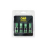 OMP SPEED JUEGO DE 4 VALVULAS DE ALUMINIO PARA LLANTAS, COLOR VERDE, VALVULAS PARA NEUMATICOS