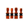 OMP SPEED JUEGO DE 4 VALVULAS DE ALUMINIO PARA LLANTAS, COLOR NARANJA, VALVULAS PARA NEUMATICOS