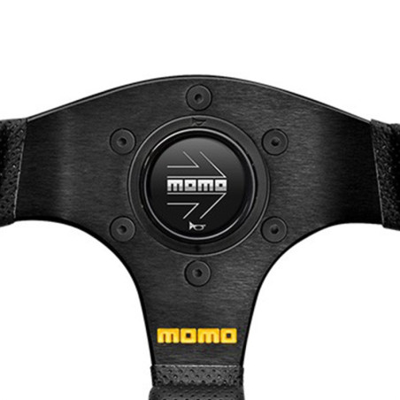 VOLANTE MOMO TEAM 280 MM CUERO PERFORADO NEGRO