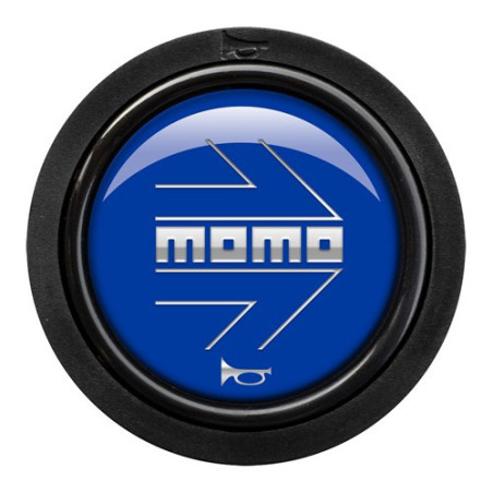 PACK 10 PULSADOR MOMO ARROW LOGO BRILLANTE AZUL CROMADO 2CC F