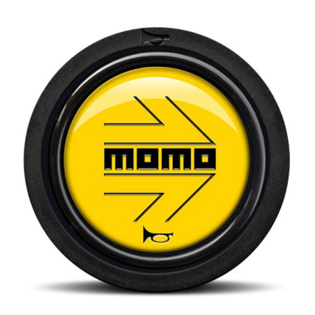 PACK 10 PULSADOR MOMO ARROW LOGO PULIDO AMARILLO NEGRO 2CC F
