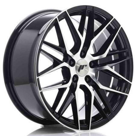 JAPAN RACING RIM JR28 18X8.5 ET40 5X114.3 GLOSSY BLACK MACHINED FACE