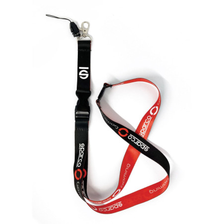 KIT 10 LANYARD SPARCO GAMING NEGRO/ROJO