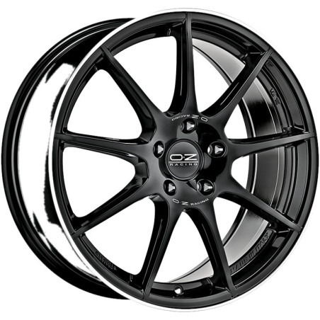 LLANTA VELOCE GT 7,5x17 5x114,30 ET 45 NEGRO BRILLANTE+DIAMOND LIP+SILVER LETTERING