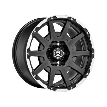 LLANTA SPARCO DAKAR 8,5x18 6x135 ET 25 NEGRO MATE LIP POLISHED+RIVETS