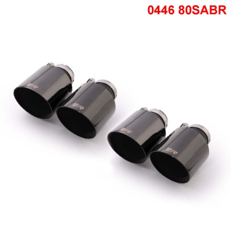 SET DE 4 COLAS REMUS 115MM(CORTA) CORTE RECTO ANGULADO CROMO NEGRO