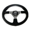 Flat steering wheel suede silk-screen printed with black arms