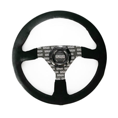 VOLANTE PLANO MOD. CLASSIC PIEL VUELTA BRAZOS NEGROS SERIGRAFIADOS OCC MOTORSPORT
