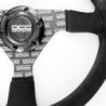 Flat steering wheel suede silk-screen printed with black arms