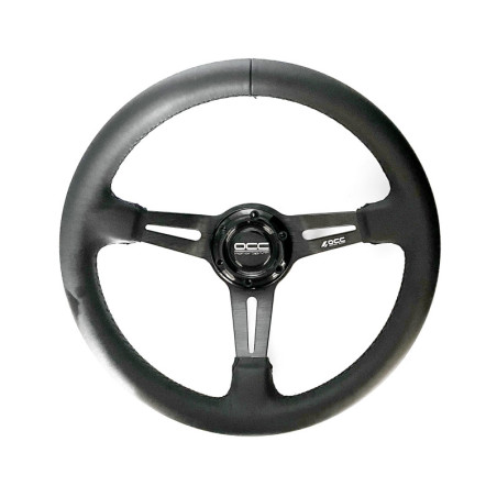 Semi-displaced steering wheel nappa leather with black arms