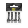 OMP SPEED JUEGO DE 4 TORNILLOS M14X1.25 CONICO LARGO 28MM LLAVE 17 COLOR NEGRO DIN 10.9